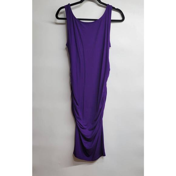 Kimi + Kai Maternity "Delia" Ruched Midi Dress New Medium - Picture 3 of 6